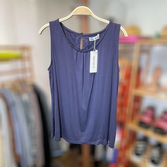 NWT ~ iGENJUN ~ Blue Sleeveless Top ~ Size L - Picture 1 of 1